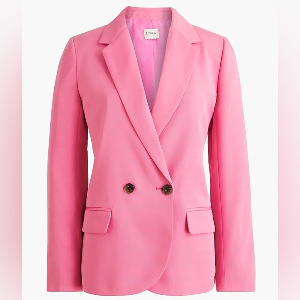 J. Crew Vibrant Pink Double-Breasted Blazer
